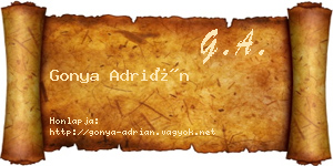 Gonya Adrián névjegykártya